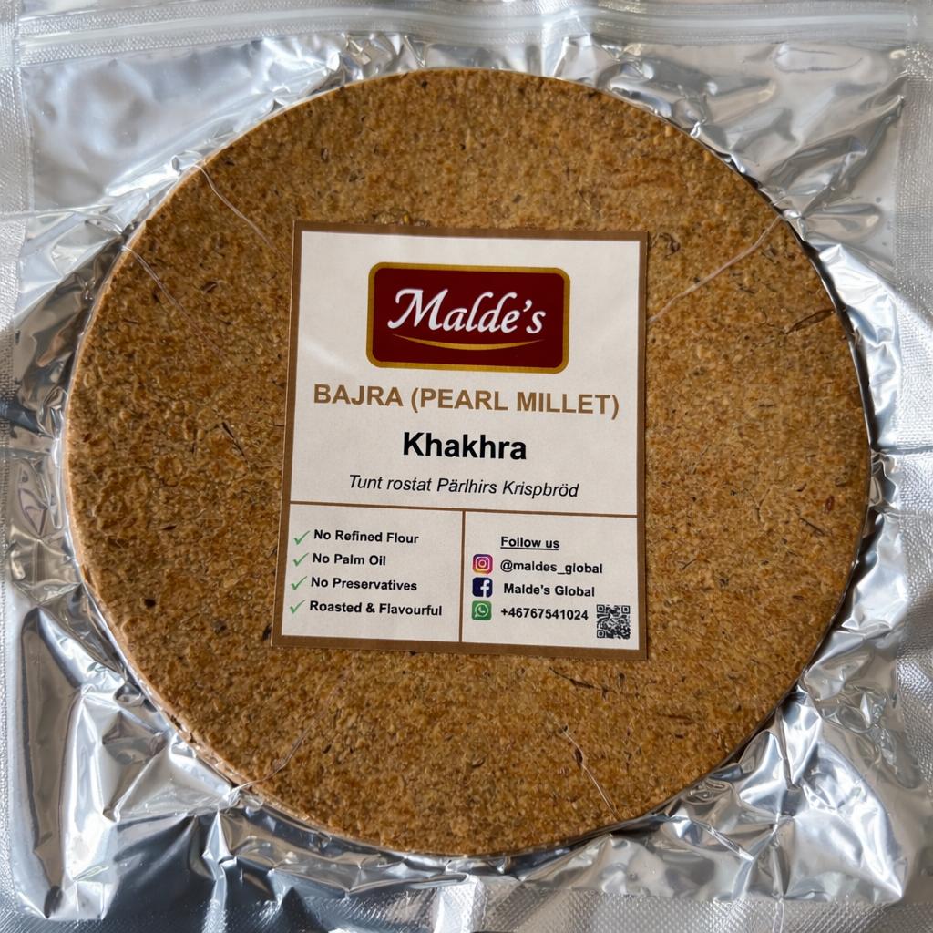 Malde's Bajra (Pearl Millet) Khakhra 200g - Healthy Whole Grain Crispbread | Ideal Indiska LIVS