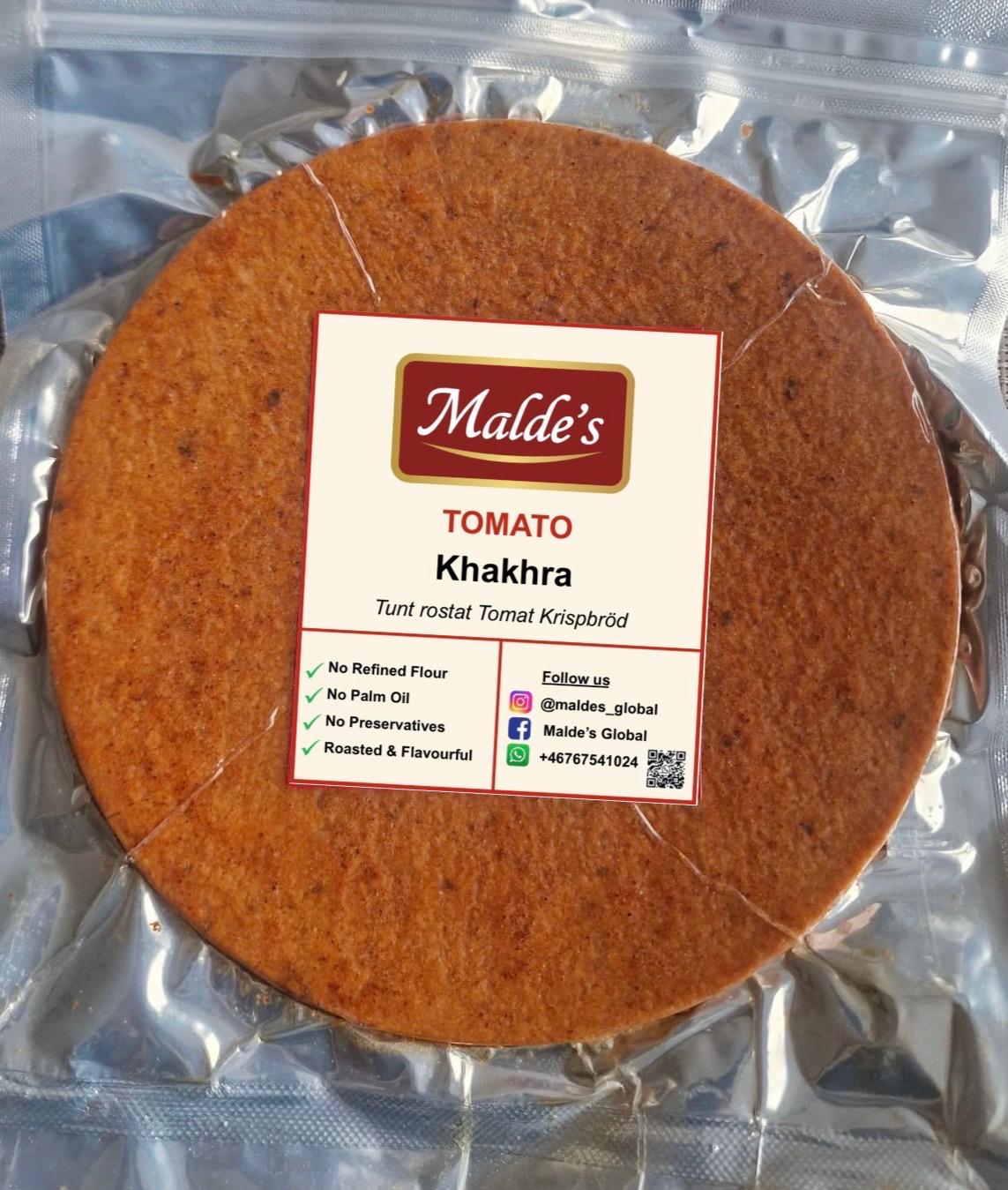Malde's Tomato Khakhra 200g - Tangy Gujarati Whole Wheat Crispbread | Ideal Indiska LIVS