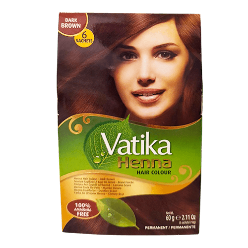 Vatika Henna Dark Brown Hair Color 60g satchet pack | Ideal Indiska LIVS