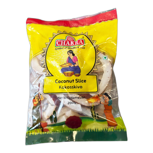 Chakra Coconut Slice 200g - Dried South Indian Cooking Coconut Chips (Copra) | Ideal Indiska LIVS