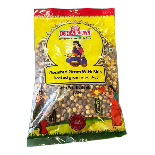 Chakra Roasted Gram with Skin 500g - South Indian Pottukadalai Snack & Chutney Base | Ideal Indiska LIVS