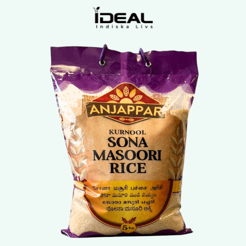 5 kg bag of anjappar sona masoori rice. | Ideal Indiska LIVS