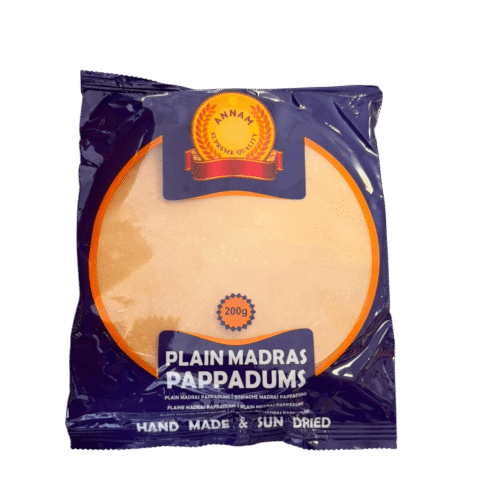 Annam Plain Pappadums (Papad) 200g - Crispy Lentil Wafers | Ideal Indiska LIVS