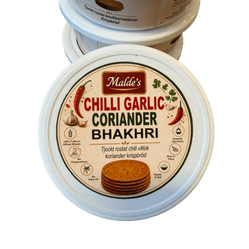 Malde's Chilli Garlic Coriander Bhakhri 200g – Spicy Indian Crispy Snack | Ideal Indiska Livs | Ideal Indiska LIVS