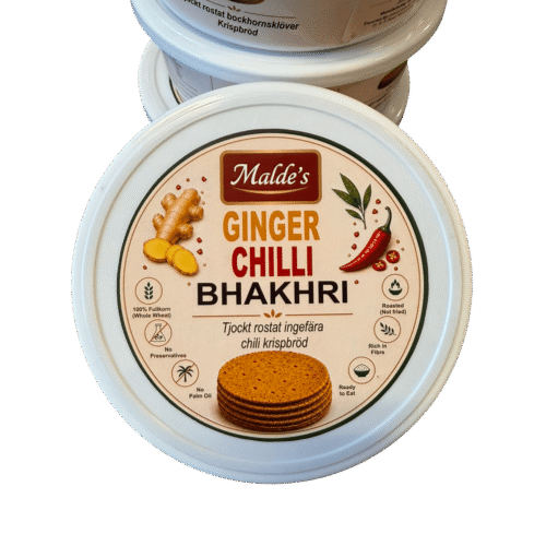 Malde's Ginger Chilli Bhakhri 200g – Spicy Crispy Gujarati Flatbread | Ideal Indiska Livs | Ideal Indiska LIVS