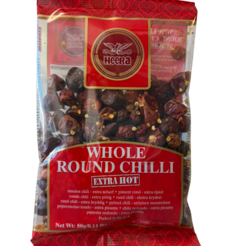 Heera Whole Round Chilli 50g - Gol Mirch (Mundu Chilli) | Ideal Indiska LIVS